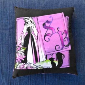 Handmade Sleeping Beauty Aurora tooth fairy pillow purple woodland girls